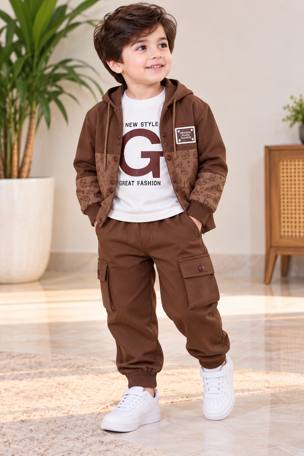 Signature Boys Premium Hooded Suit –  Gary & Chocolate