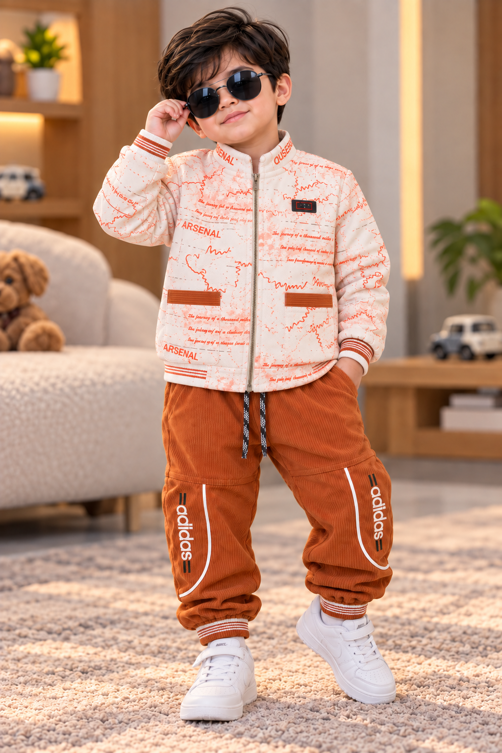 Premium Parachute Jacket & Trouser Suit – Rust Brown