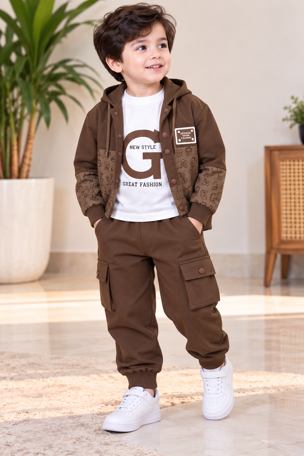 Signature Boys Premium Hooded Suit –  Gary & Chocolate
