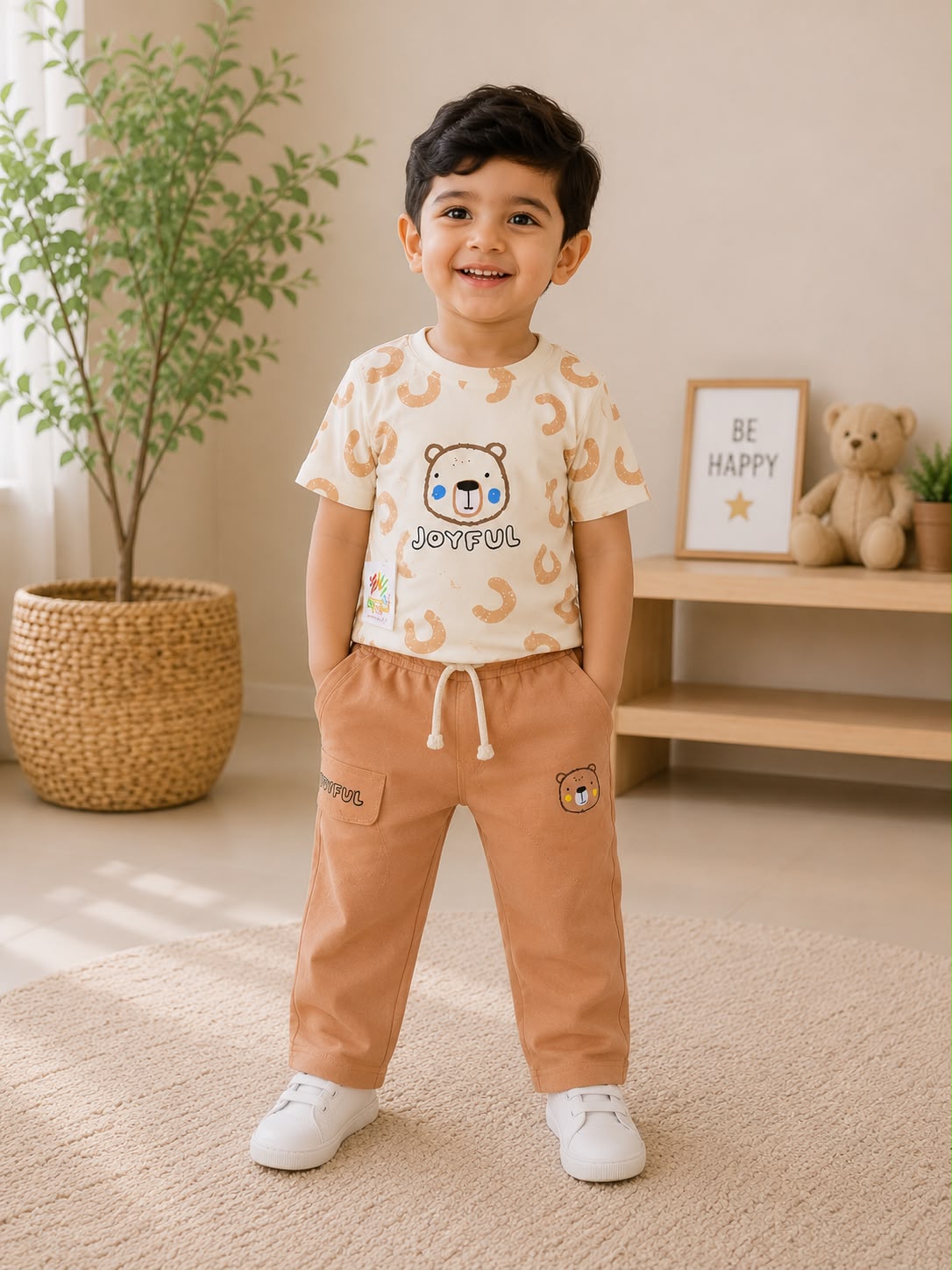 Baby Boy Cute Bear Printed Casual Wear Set