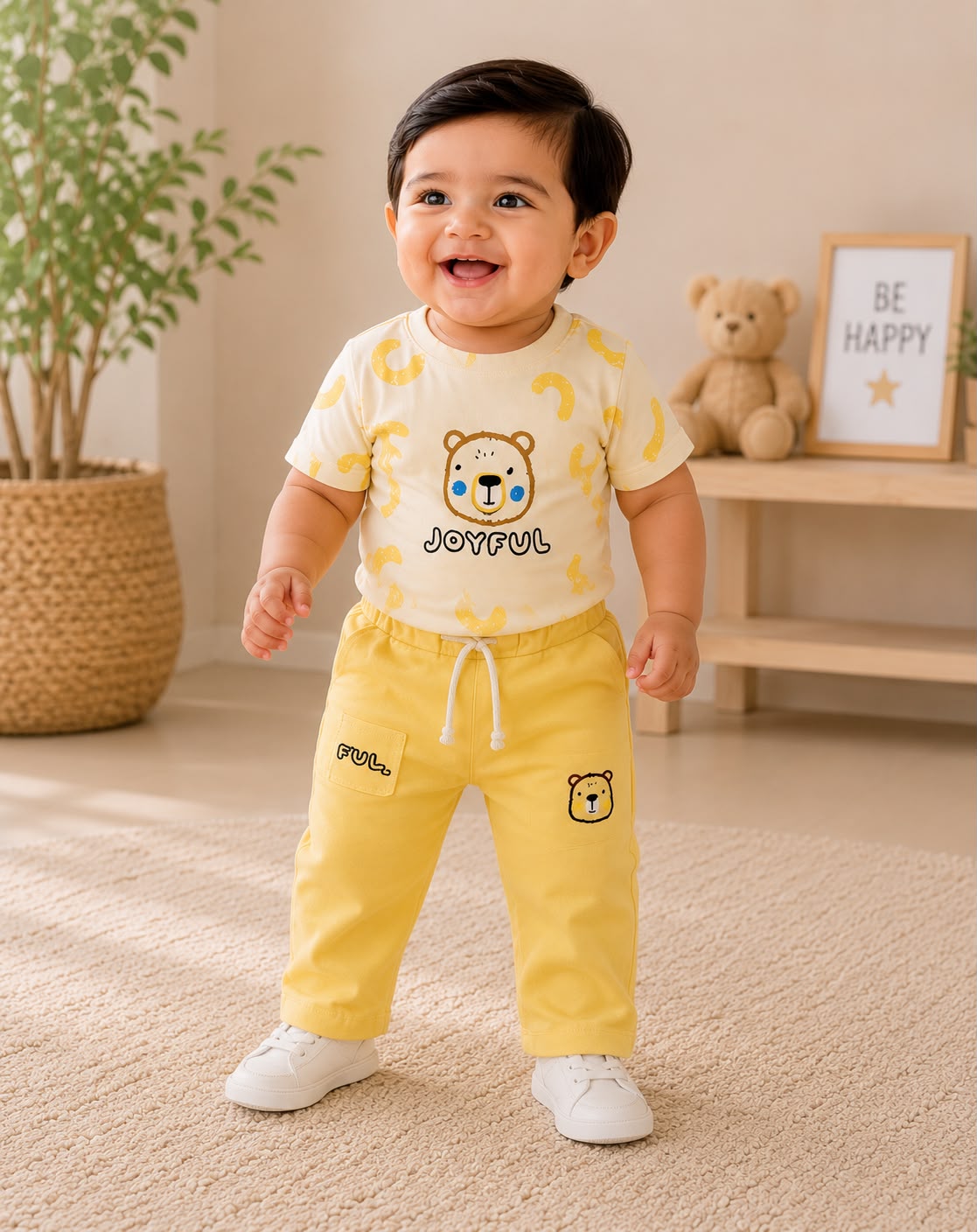 Baby Boy Cute Bear Printed Casual Wear Set