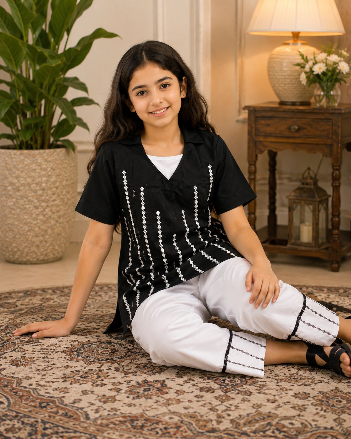 Black Diamond Embroidered Set