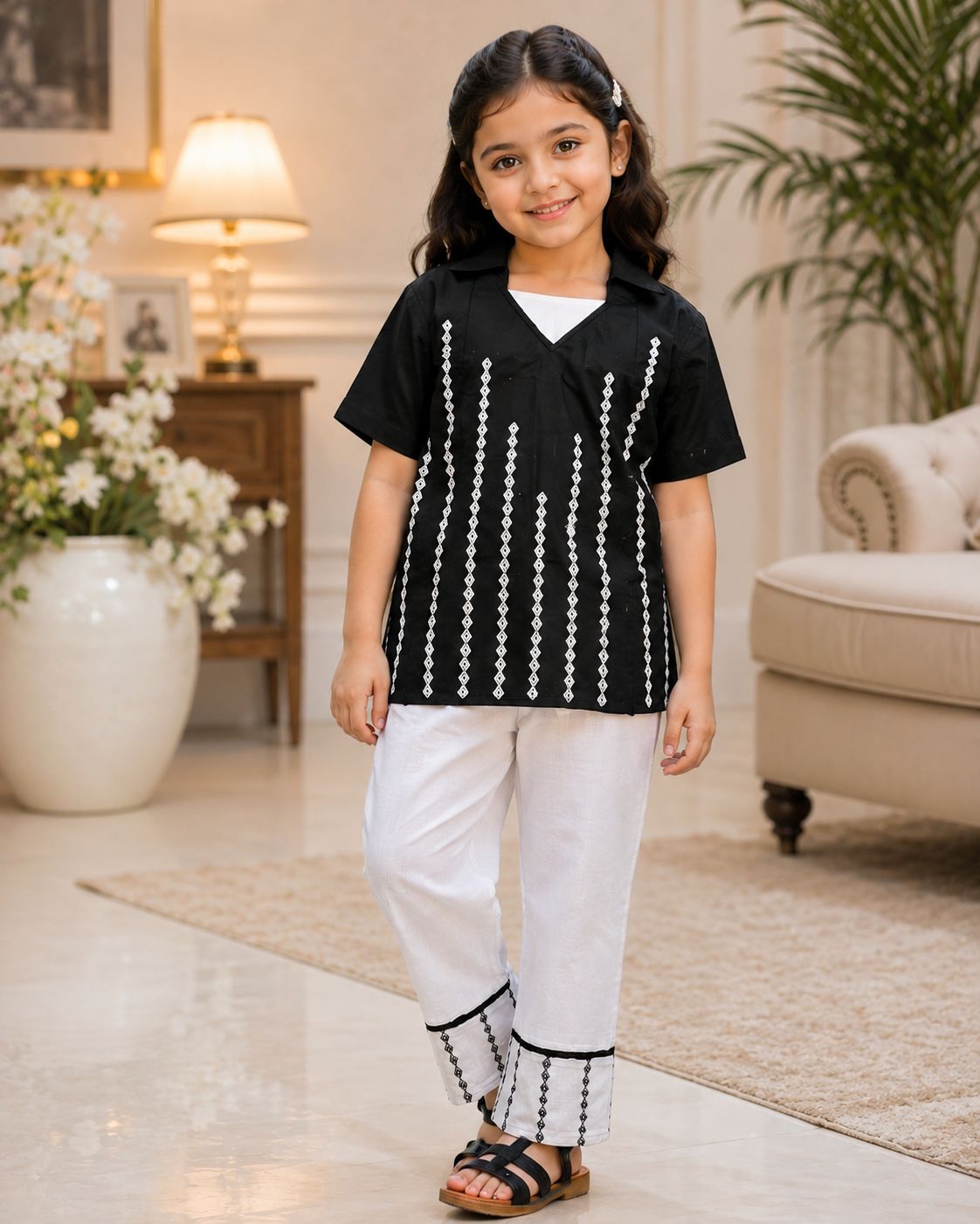 Black Diamond Embroidered Set