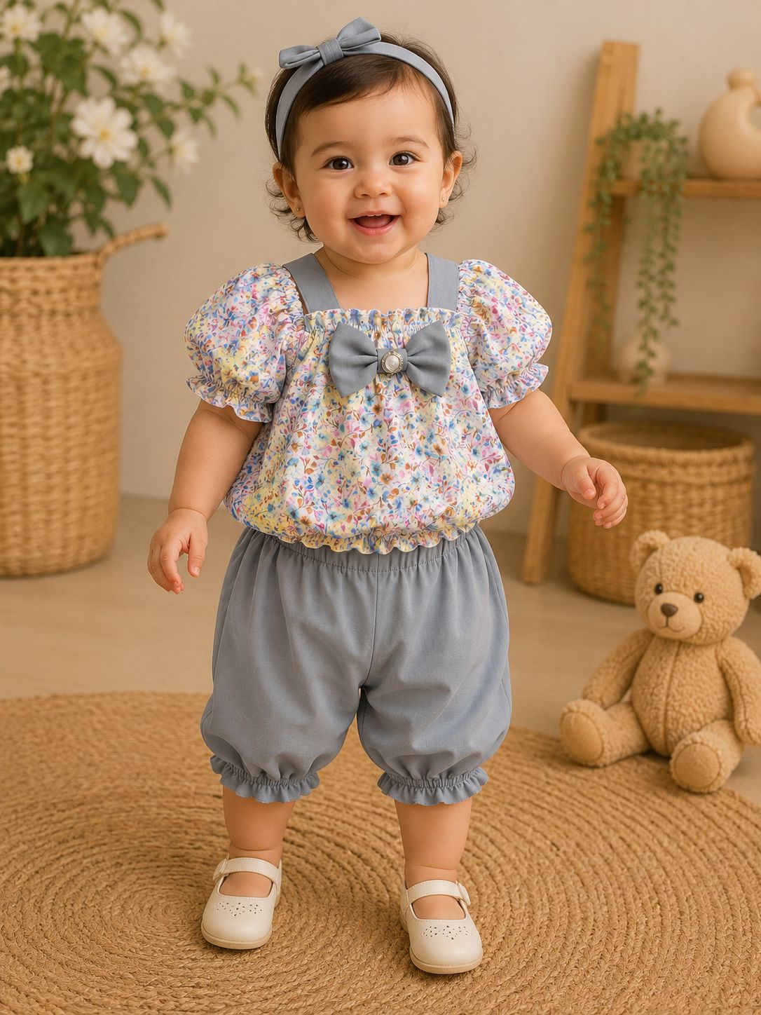 Lavender Blossom Baby Romper Set