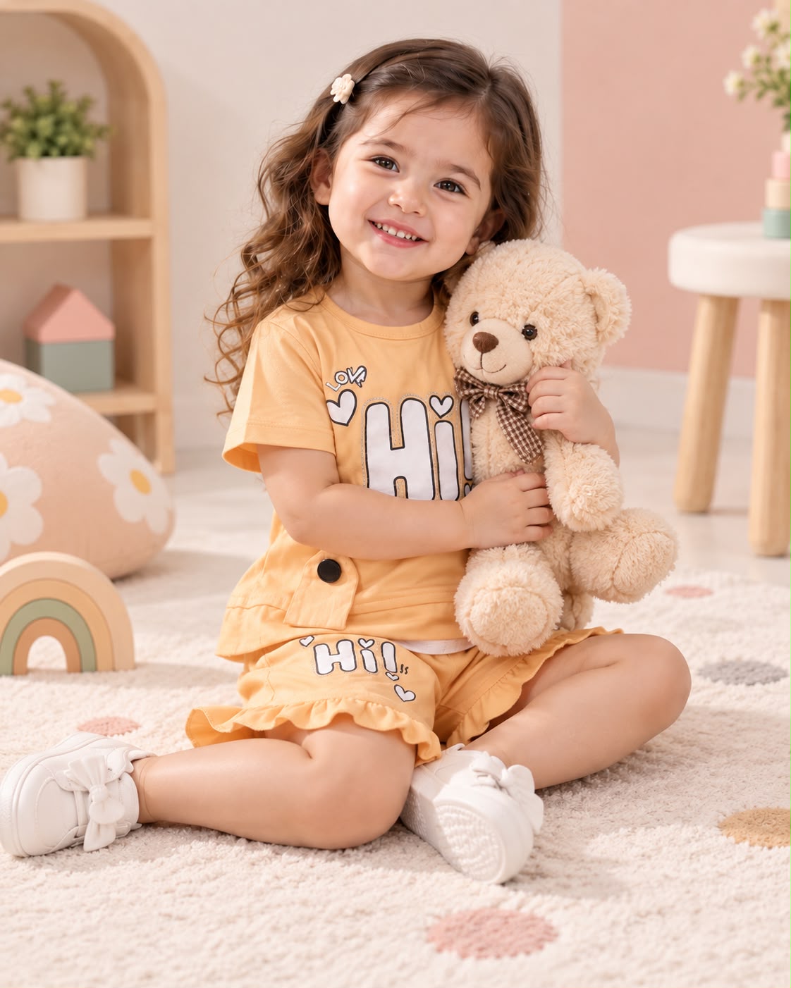 Girls Premium Top & Shorts Set