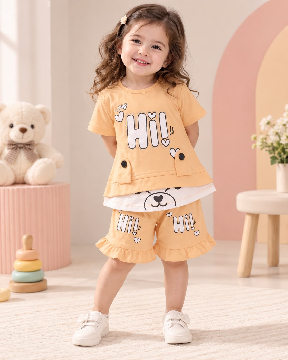 Girls Premium Top & Shorts Set